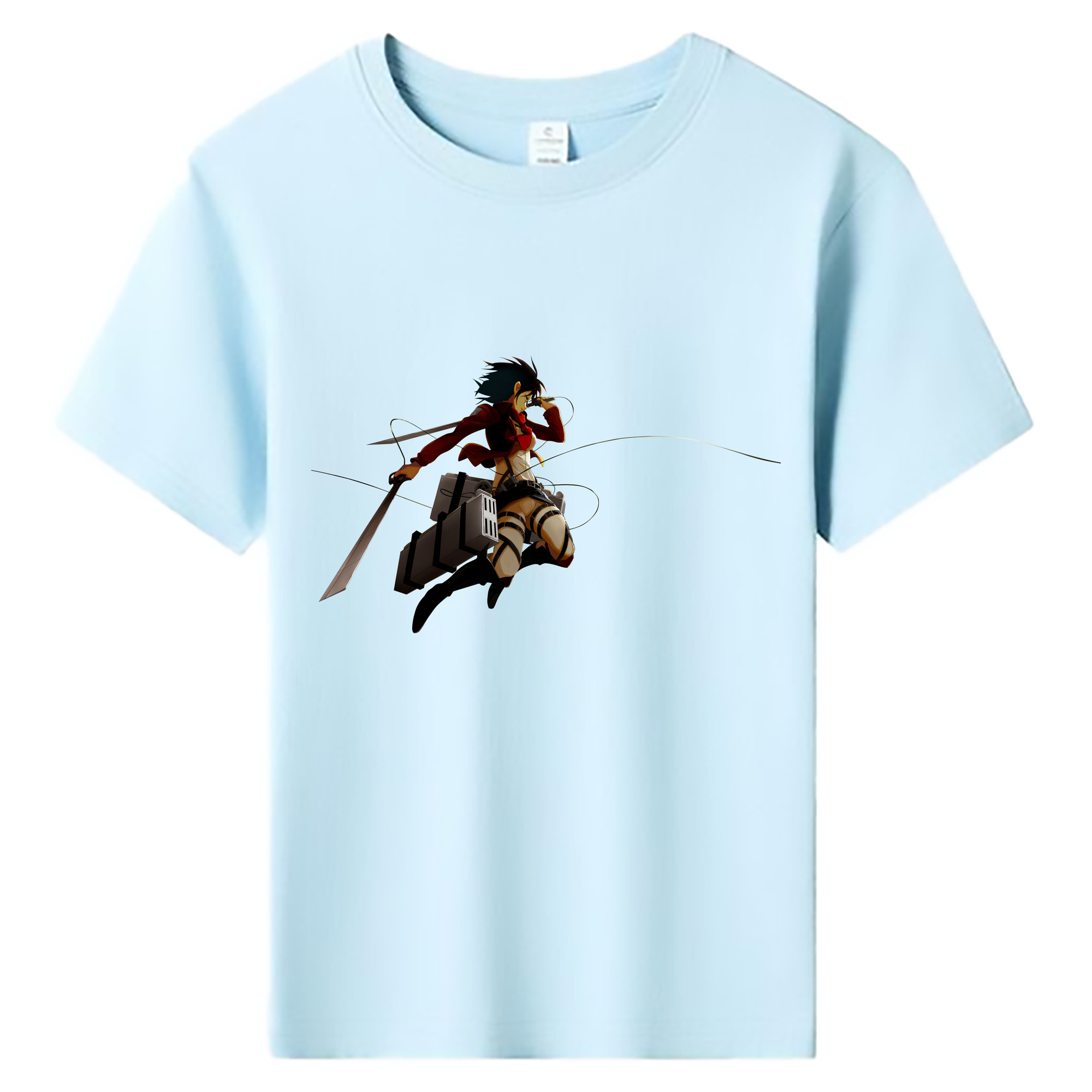（画像用） 進撃の巨人 ミカサ·アッカーマン Attack on Titan Mikasa Ackerman 綿100％キッズTシャツ（フロントプリント）